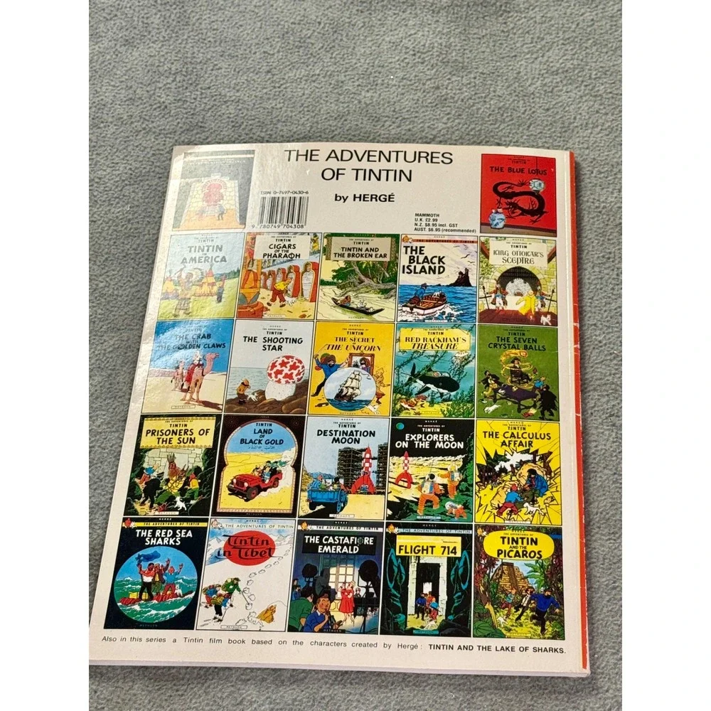 Tintin Comic Book Lot of 3 Herge Mammoth The Calculus Affair Tibet Blue Lotus